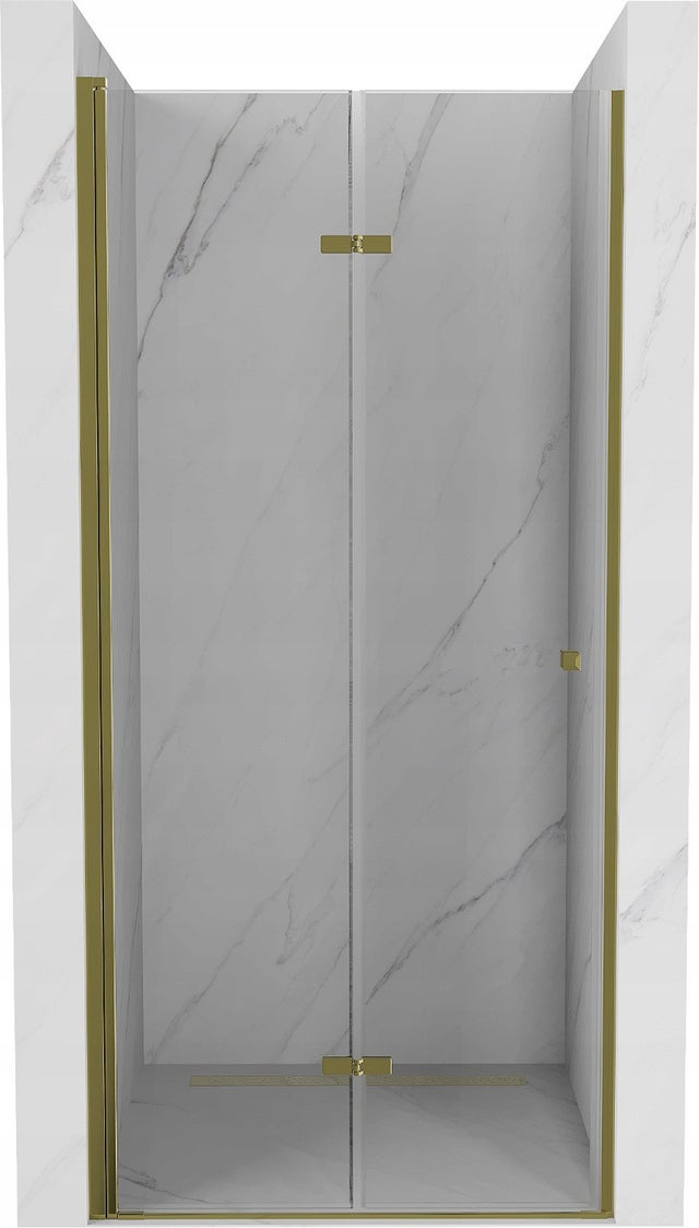 Mexen Lima puerta de ducha plegable 90 cm, transparente, dorada - 856-090-000-50-00