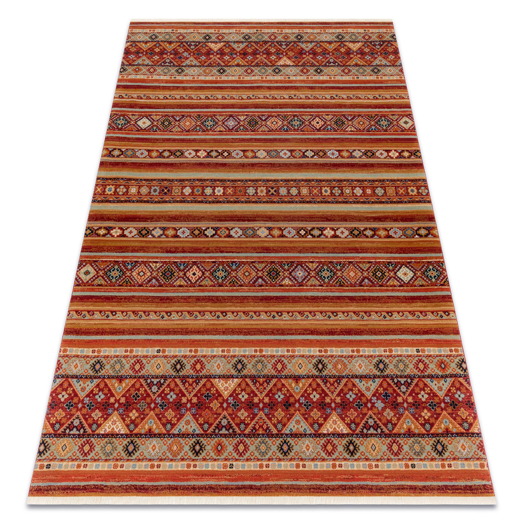 Dywan wełniany KESHAN Frędzle, orientalny 7685/53578 terakota 300x380 cm