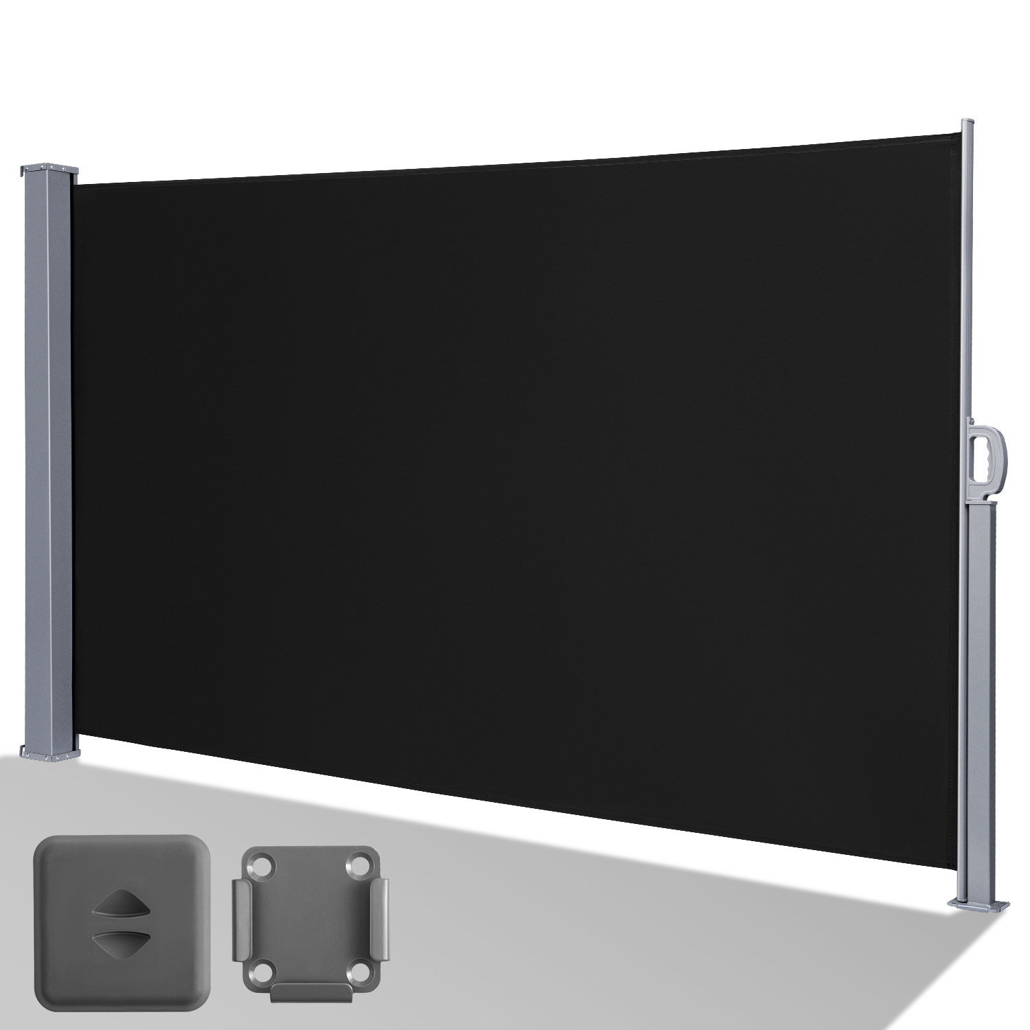 Toldo lateral viento ligero paisaje retráctil toldo lateral jardín balcón terraza negra 140x300cm