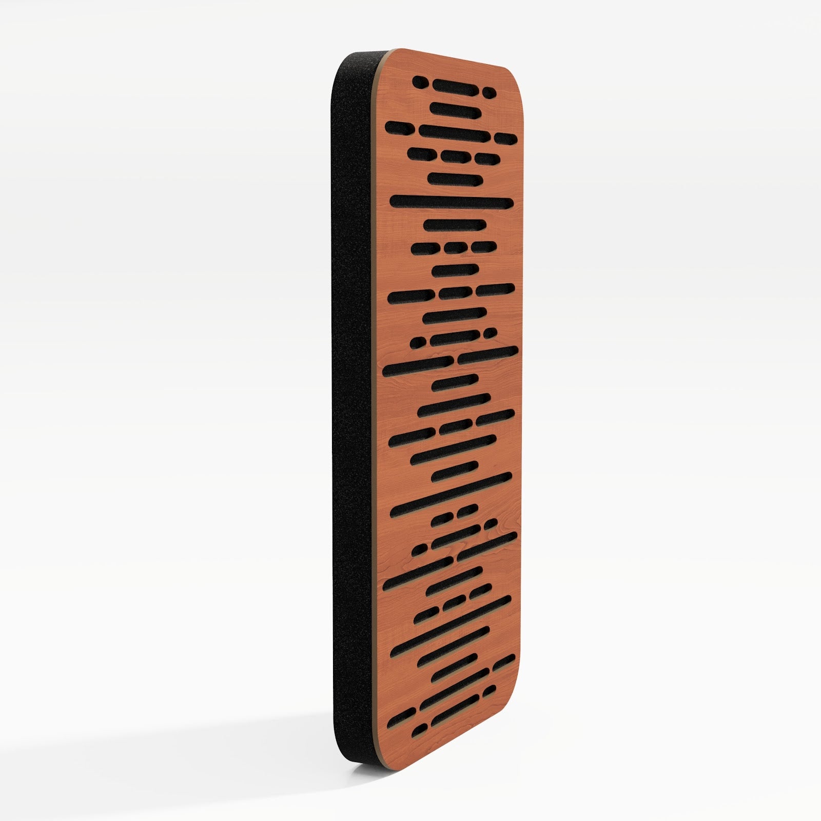 Lot de 4 Panneaux acoustiques Wave-D18 étroits insonorisants 23x46x3 cm - 0,42 m² surf.totale -MDF perforé laminé et mousse acoustique -Cerise - 3
