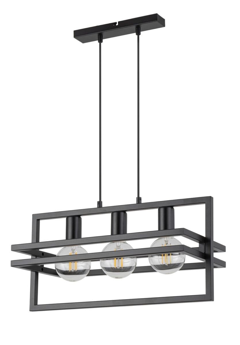 Lampa wisząca Merci czarna 3xE27x15W dekoracyjna wym: 80 x 52 x 26 cm metal SIGMA