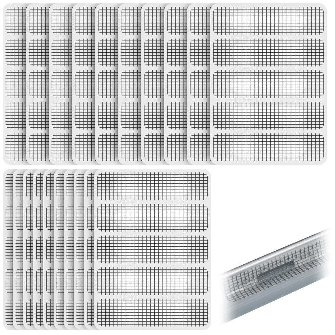 300x150mm Grille De Ventilation Avec Moustiquaire - Grilles D'aération En Métal - Acier, Blanc