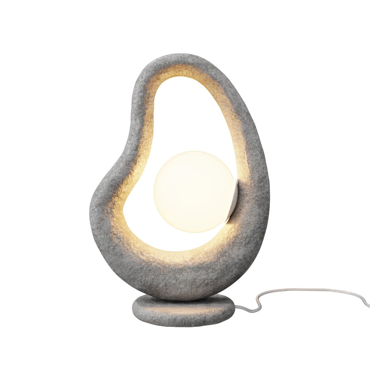 Lampa stołowa szklana kula w kształtnej ramce OPUS szara 1xG9x28W metal wym:38x15x26,5cm IP20 Maytoni
