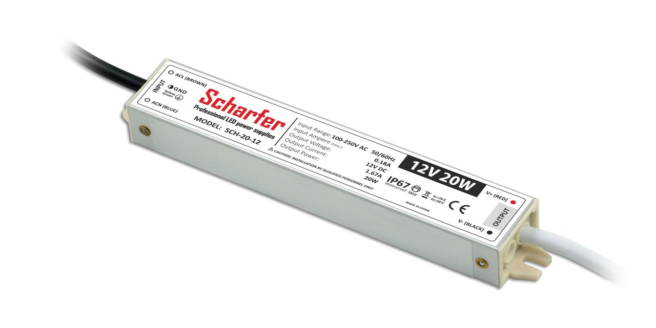 Zasilacz hermetyczny 20W 12V IP67 1.67A uniwersalny SCH-20-12 SCHARFER