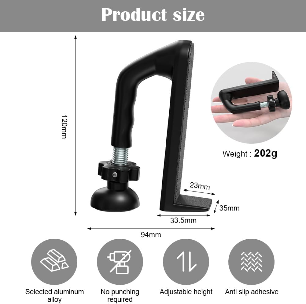 Bloque-porte portable, anti-effraction, dispositif de sécurité portable, anti-effraction, double protection réglable, dispositif de sécurité (noir) - 2