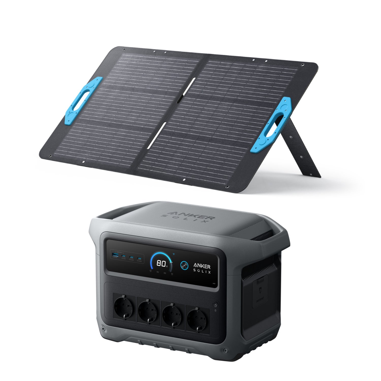 Zestaw Anker SOLIX C1000X Gen 2 przenośna stacja zasilania Gen 2 z panelem solarnym 100W – Generator solarny 4x2000W