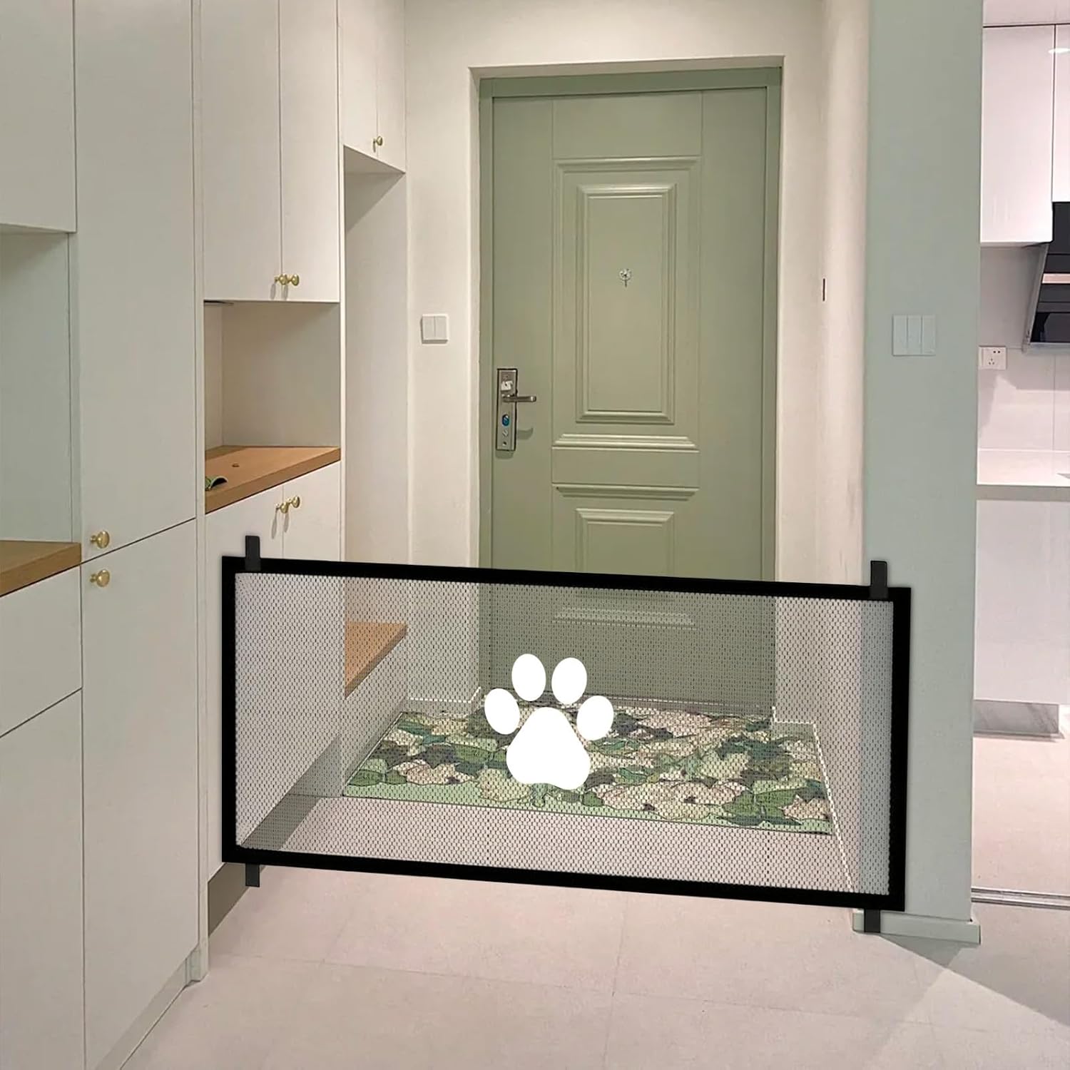 Barrière De Sécurité Pour Animaux - 110x72 Cm - En Maille, Pliable, Sans Perçage - Pour Escaliers, Portes, Couloirs