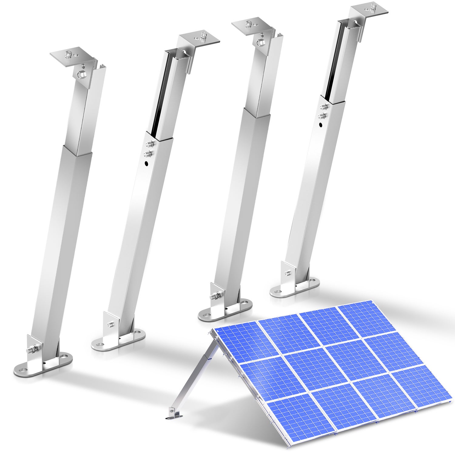 Support de panneau solaire, 4 paires de supports de module solaire Supports de montage inclinables pour panneau solaire - 2