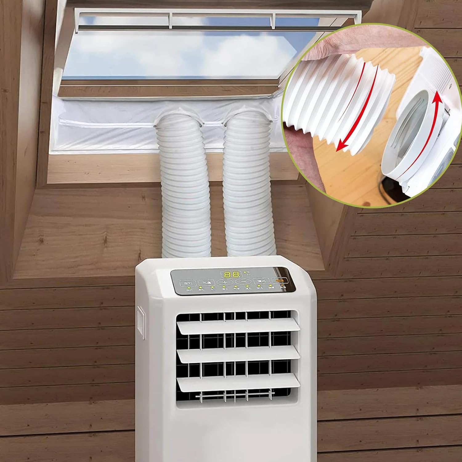 Tuyau de climatisation de Climatiseur Mobile Universel 2 M - Dimension Ø150mm - Tuyau d'évacuation d'air climatiseur mobile pour Climatisation - 7