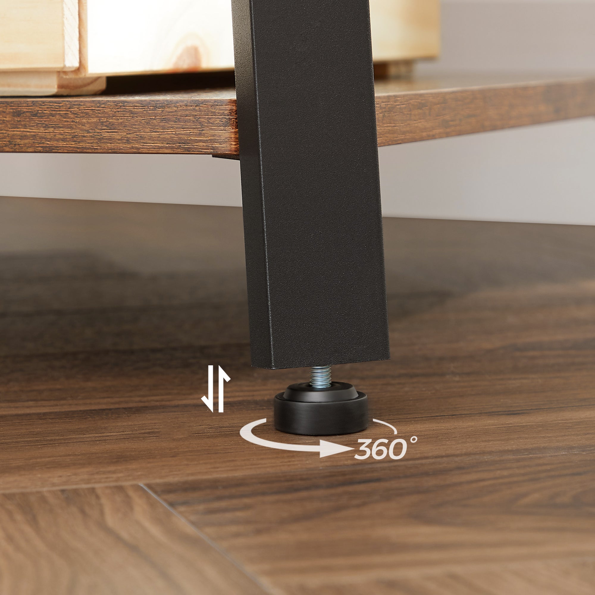 Vestiaire, 43 x 43 x 180 cm, Style rustique, Marron Rustique et Noir LCR80X - 6