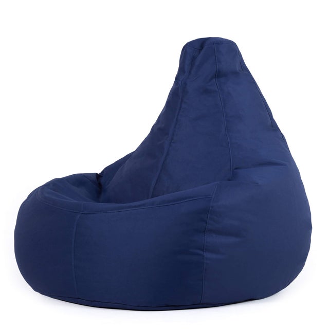 Pouf reclinabile con schienale alto Icon per interni ed esterni, soggiorno, giardino, blu navy, 84x84 cm, Oeko-Tex®