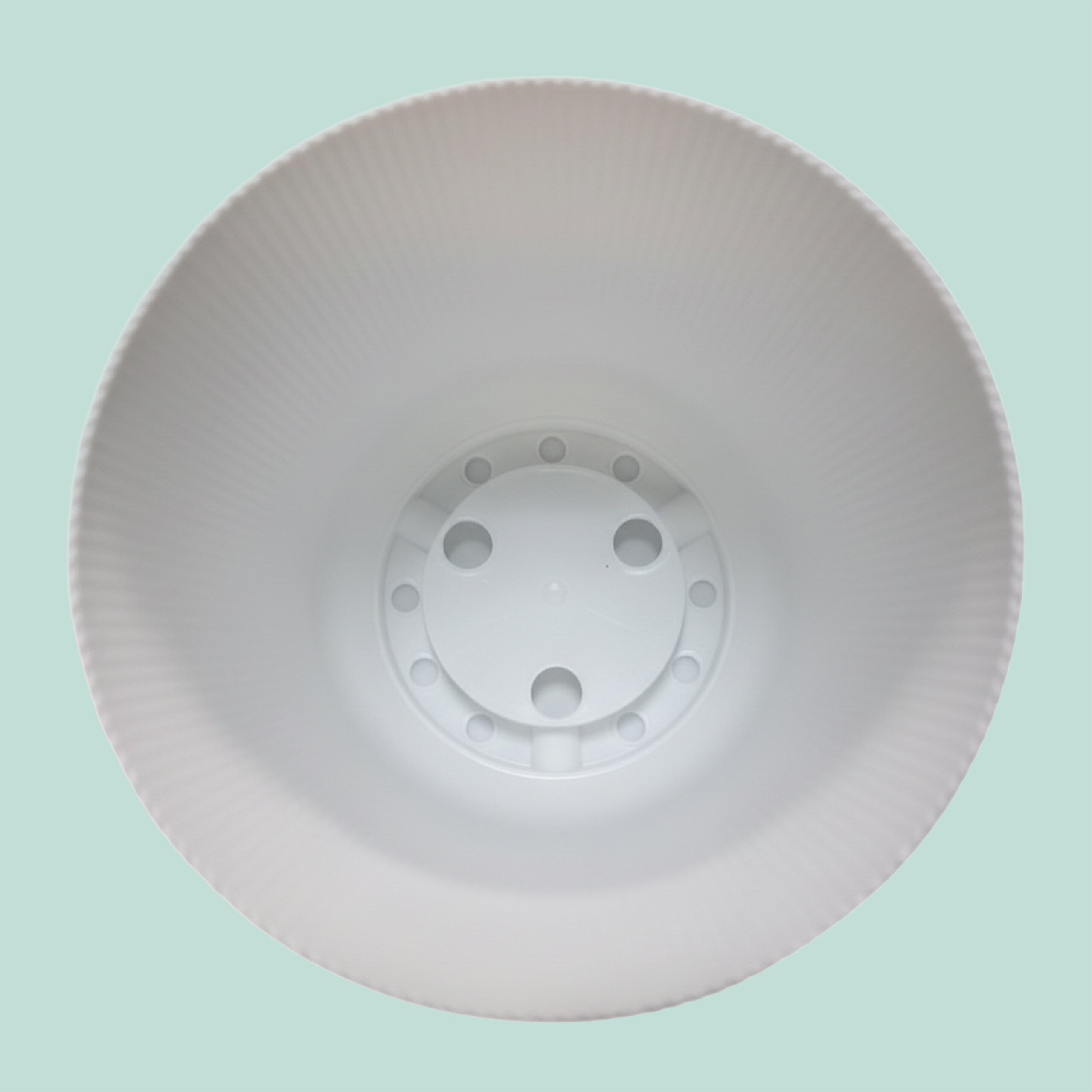 Lot de 2 pots à plantes cannelés avec soucoupes, H x Ø: 20 x 20 cm, pour herbes aromatiques, plastique, blanc, relaxdays - 5
