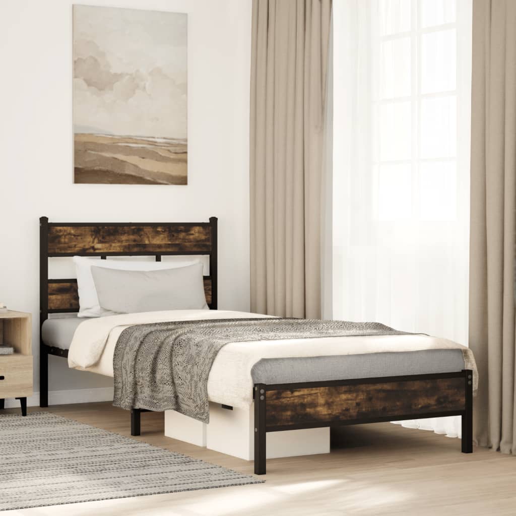 Łóżko Metalowe Rama Łóżka Metalowa Ze Stelażem Pokoj Sypialnia 90x200 cm