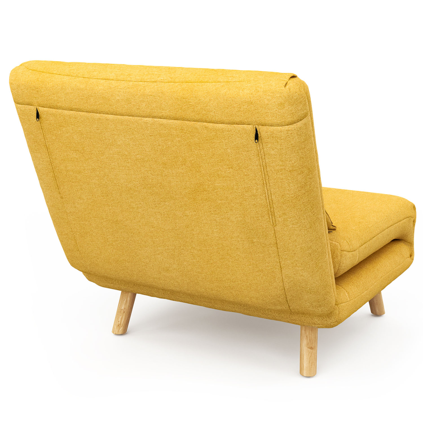 Fauteuil convertible ROMEO lit d'appoint 1 place 80x190 cm tissu jaune - 5