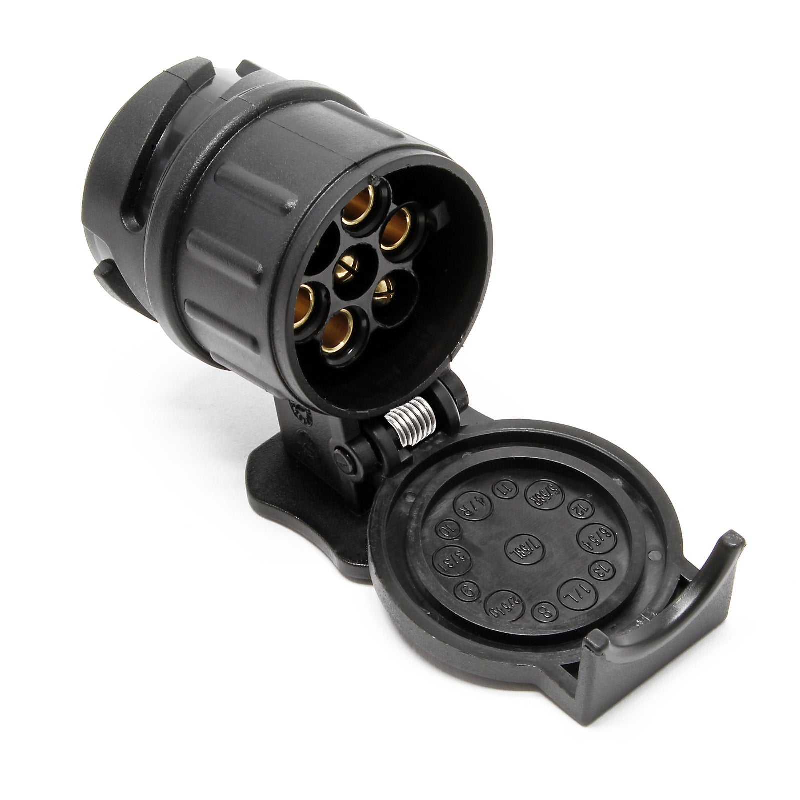Spina Rimorchio Abs Impermeabile Aramox Adattatore Per Rimorchio 7 Pin, Doppia Testa Spina USA-UE, Per Prese Auto Connettore Europeo Americano 7 Vie