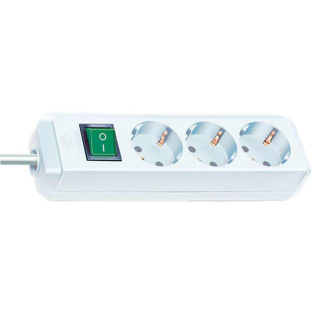 Brennensthul Base Múltiple Eco-Line Con Interruptor (3 Tomas Y 5 M) Brennenstuhl 1152920 Blanca , Leroy Merlin