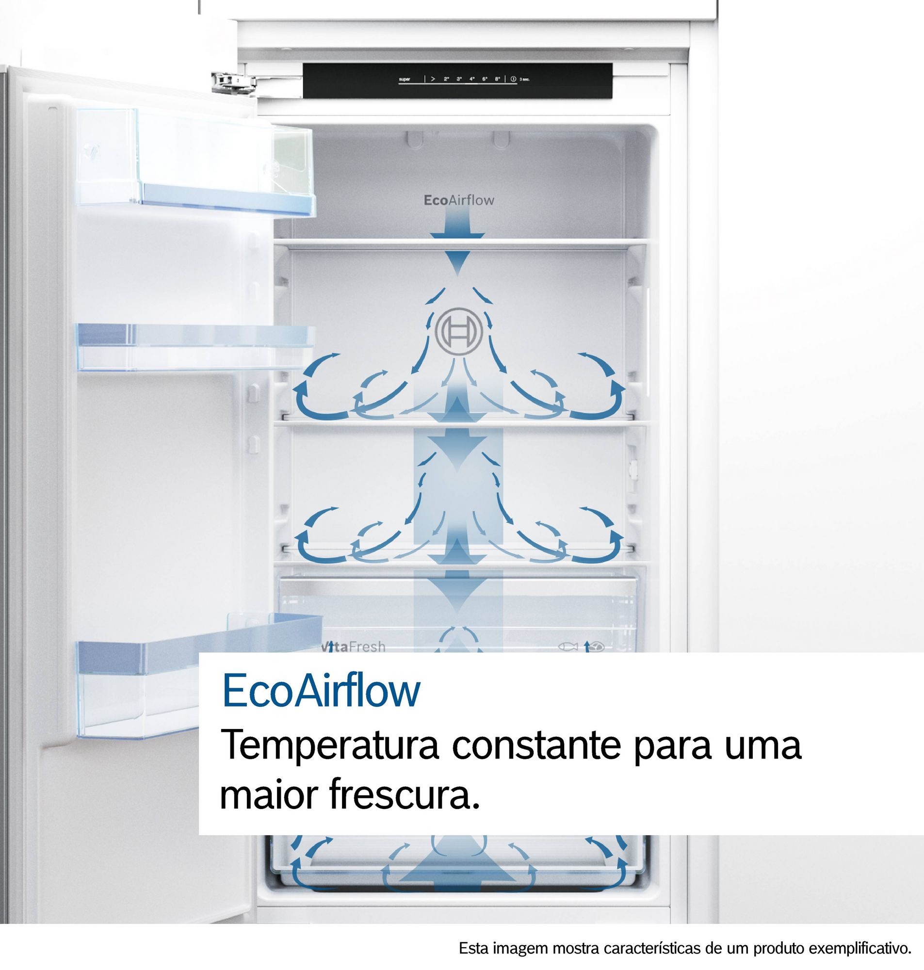 Réfrigérateur combiné encastrable BOSCH KIV87NSE0, Série 2, Eco Airflow - 8