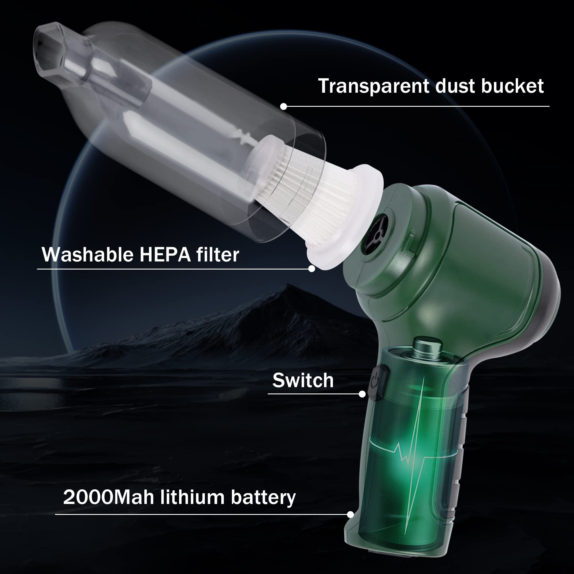 Aspirateur à main sans fil pour voiture, petit aspirateur à main