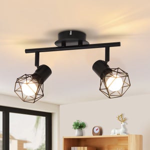 NETTLIFE Faretto da soffitto nero E14 Paralume in vetro vintage Faretto moderno da interno per camera da letto Soggiorno | Leroy Merlin