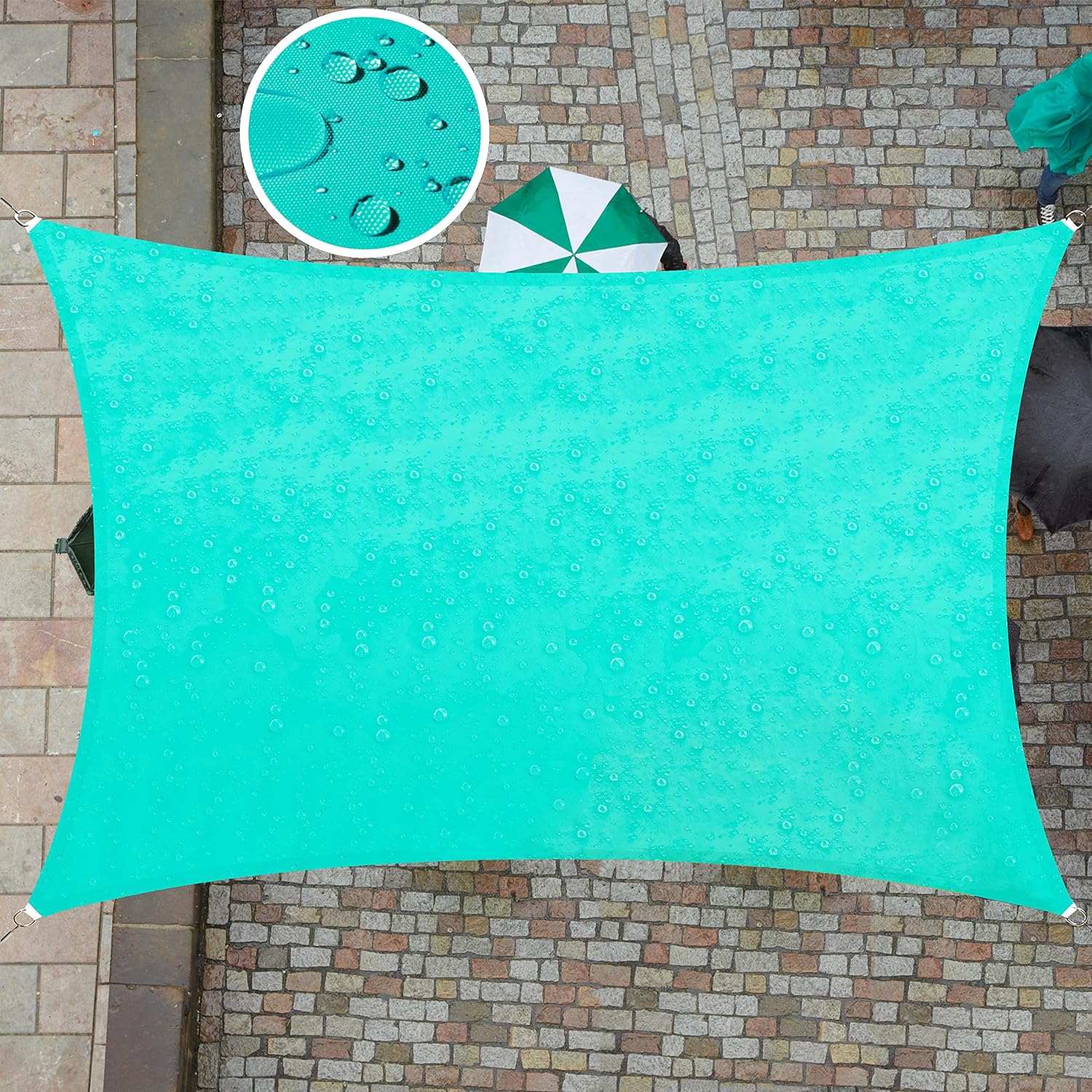 LOVE STORY Vela Ombreggiante Impermeabile 3.5x5m Rettangolare Tenda A Vela Parasole Pes Proteccion Rayos Uv Per Esterno Giardino Terrazza Beige 92351678 - Foto 9