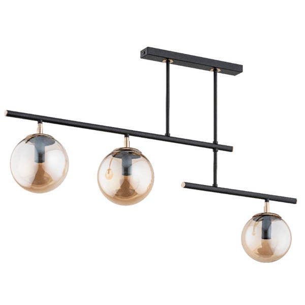 Lampa sufitowa wisząca Nosca czarna-stare złoto 3xE14x10W industrialna wym: 55 x 88 x 15 cm metal Alfa