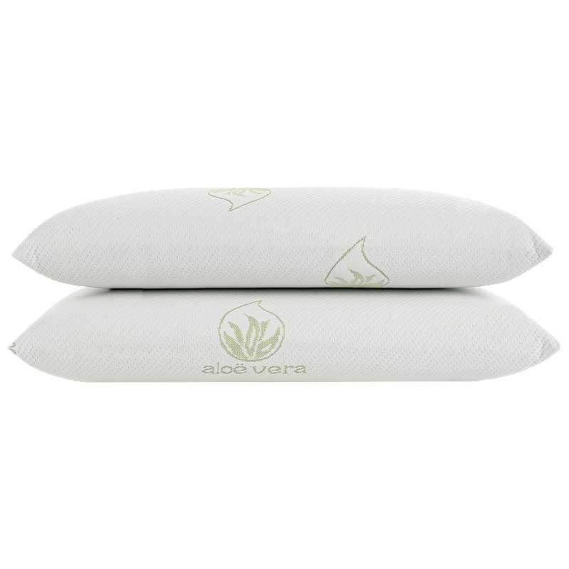 Pack de duas almofadas anti-alérgicas em flocos 100% viscoelástico com aloe vera - 70cm - 2