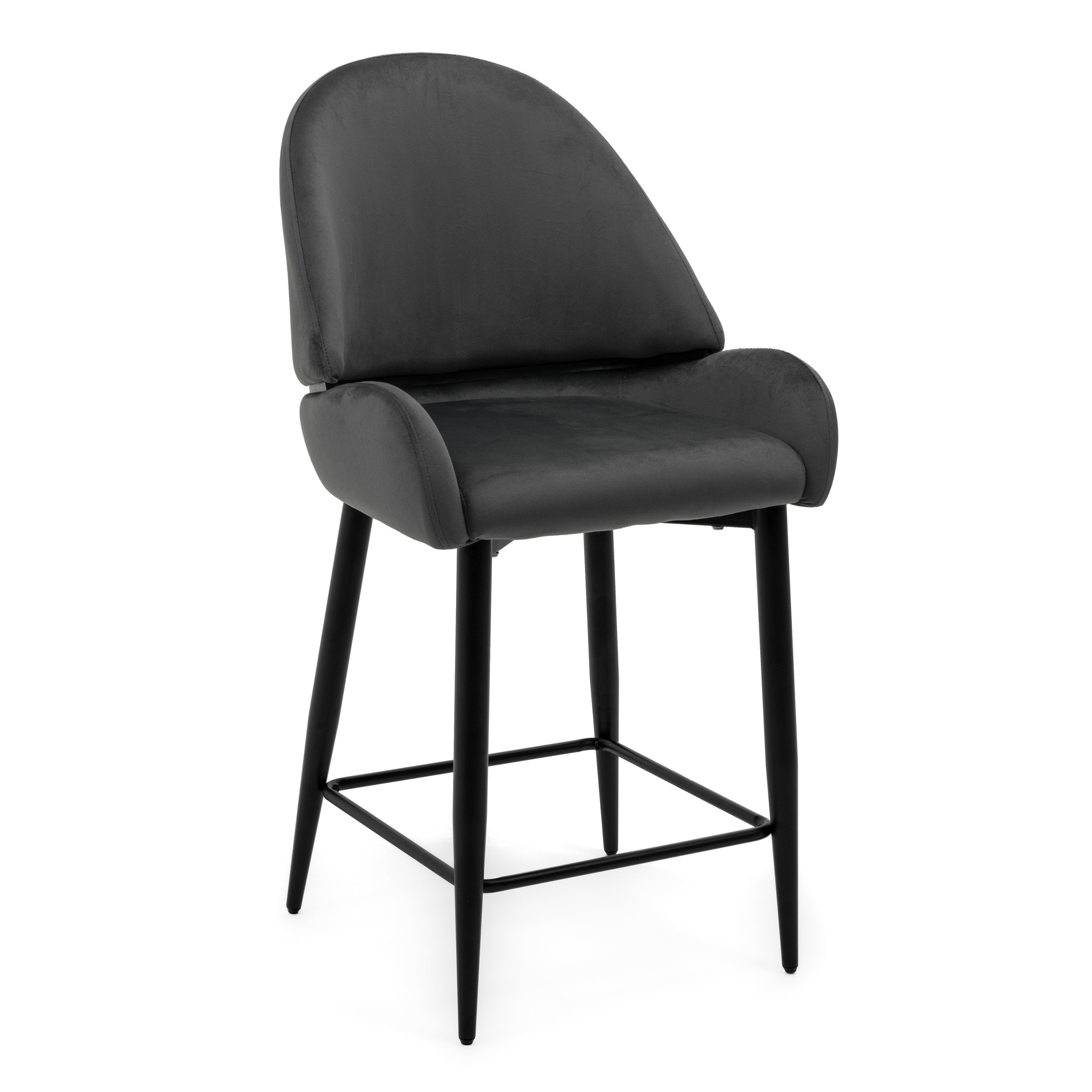 Hoker tapicerowany welurowy do salonu jadalni barowy BERGAMO szary