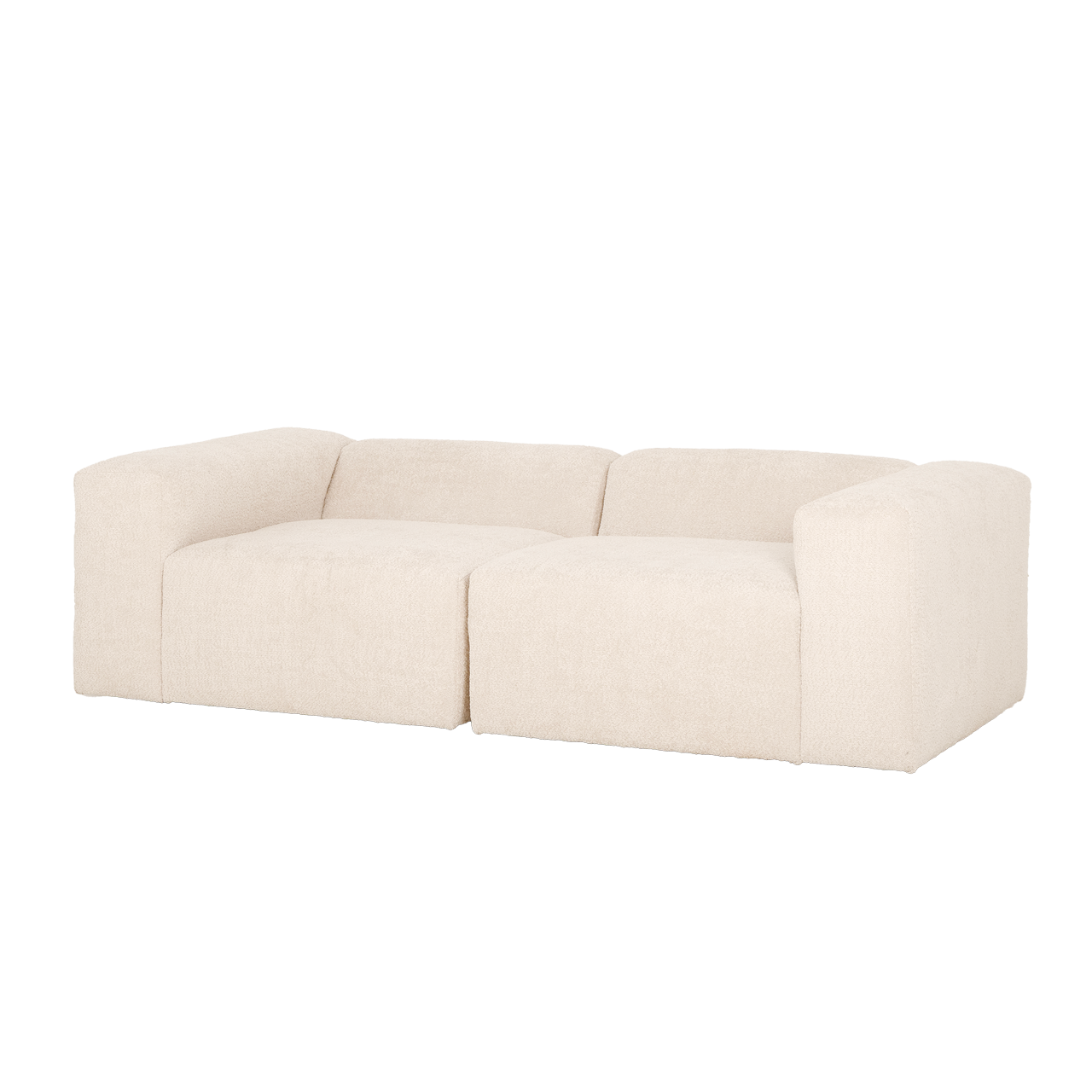 Berta - sofá de 4 plazas de 2 módulos de bouclé color blanco 240x70x110cm - decowood