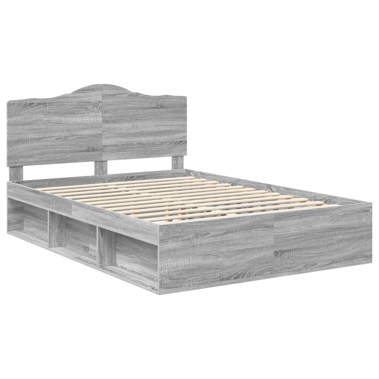 Cadre de lit Gris 150 x 200 cm Pin massif - 4
