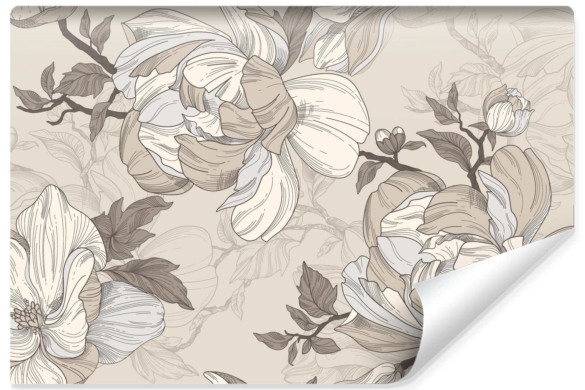 Papel pintado fotografia no tejida para dormitorio flores hojas vintage 405cm x 270cm