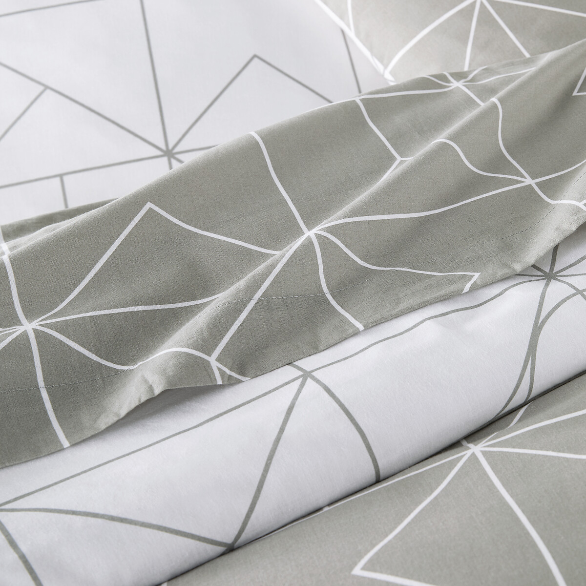 Housse de couette pur coton, Vidmey - Gris/blanc - 140 x 200 cm - 2