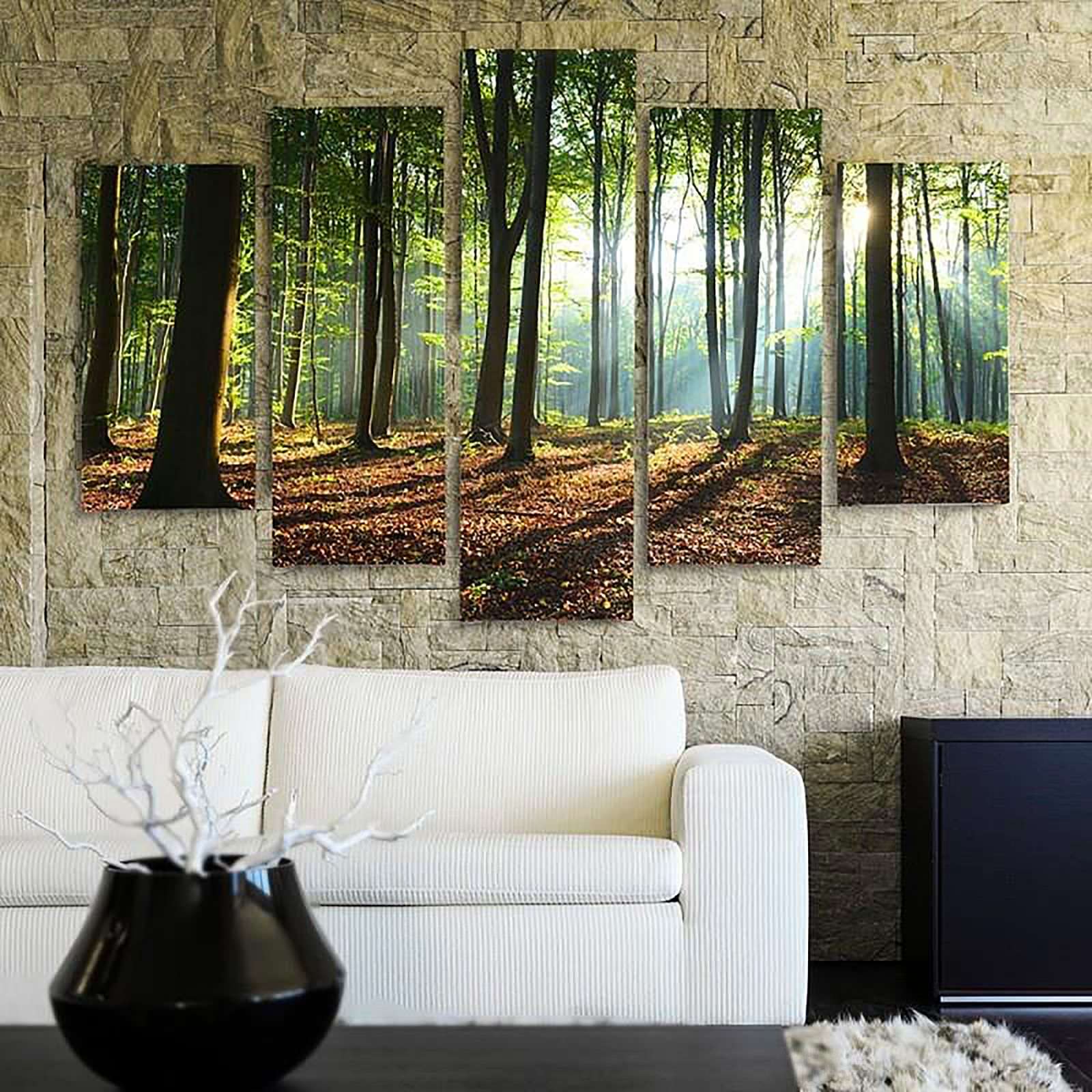 Tableau les rayons du soleil dans la forêt - 250 x 120 cm - 4