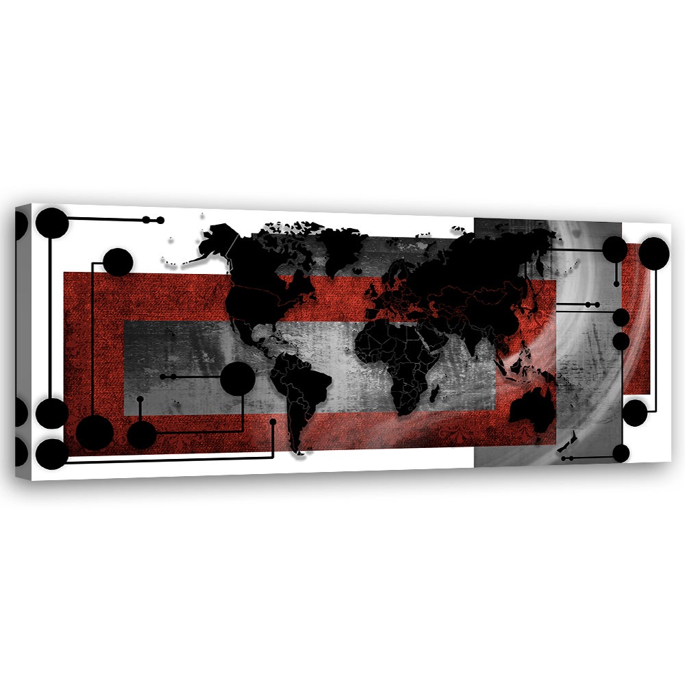 Obraz na płótnie, Mapa świata abstrakcja 150x50
