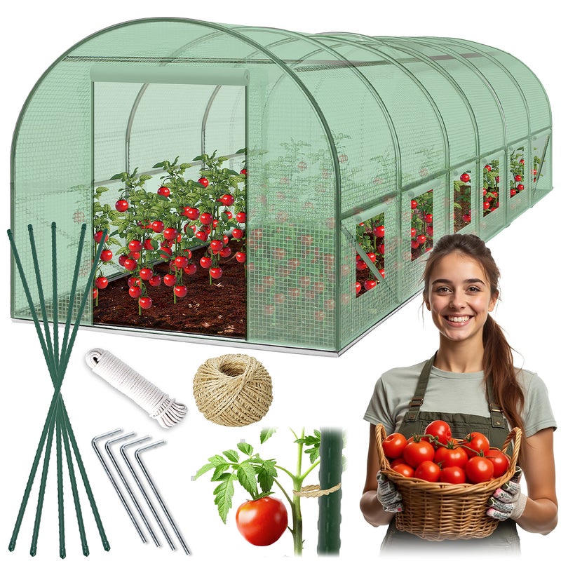 Tunel foliowy ogrodowy szklarnia 3x6xH2m (18m2) zielony Plonos