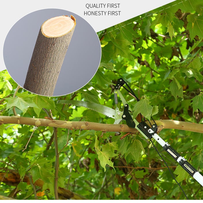 Sécateur, scie d'élagage 2 en 1, cisaille à branches hautes, outil de sciage manuel pour brindilles de plantes (Mât télescopique non inclus) - 5