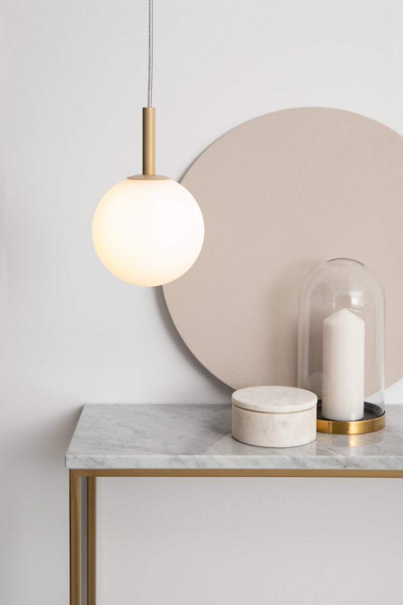 Lampa wisząca Gama złoto-biała 1xG9x12W szklana kula wym: 95 x 14 x 14 cm metal SIGMA - 2