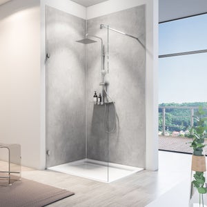 Schulte panneau mural 100x255 cm, revêtement pour douche et salle de bains, placement facile, DécoDesign SOFTTOUCH, béton ciré