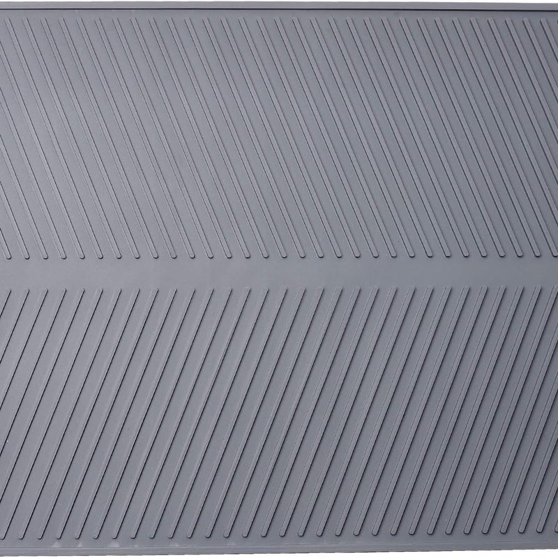 Mata do Suszenia Naczyń, Duża Silikonowa Mata Ociekowa, Gruba Mata do Zlewu dla Szybkiego Suszenia 43 x 34 cm x 0.5 cm Szara