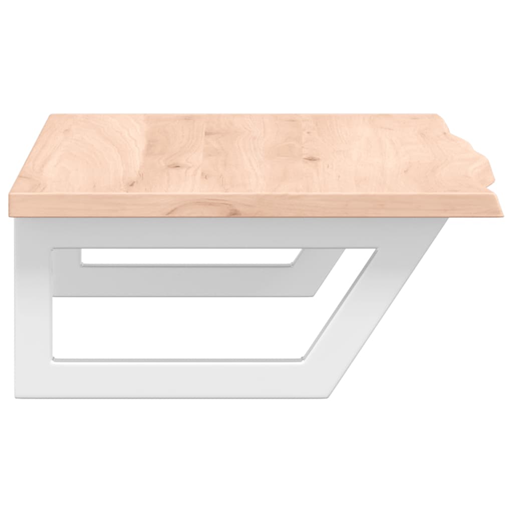 Maison Exclusive - Ripiano a Parete per Lavabo in Acciaio e Massello di Rovere - 5