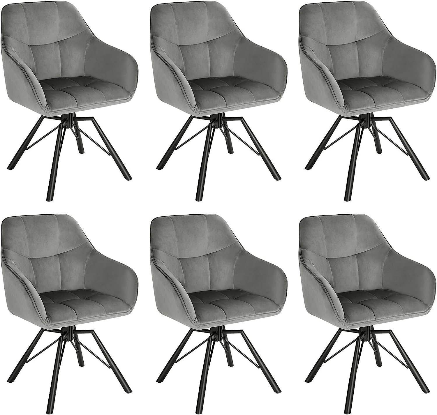 Lot De 4 Chaises Salle à Manger,chaises Pivotante à 360°scandinave, Rembourrée En Velours,crème