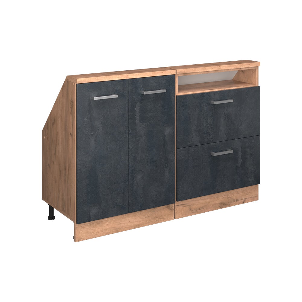 Vicco Szafka kuchenna na dach skośny R-Line, Czarny beton, 120 cm Zestaw 2 sztuk