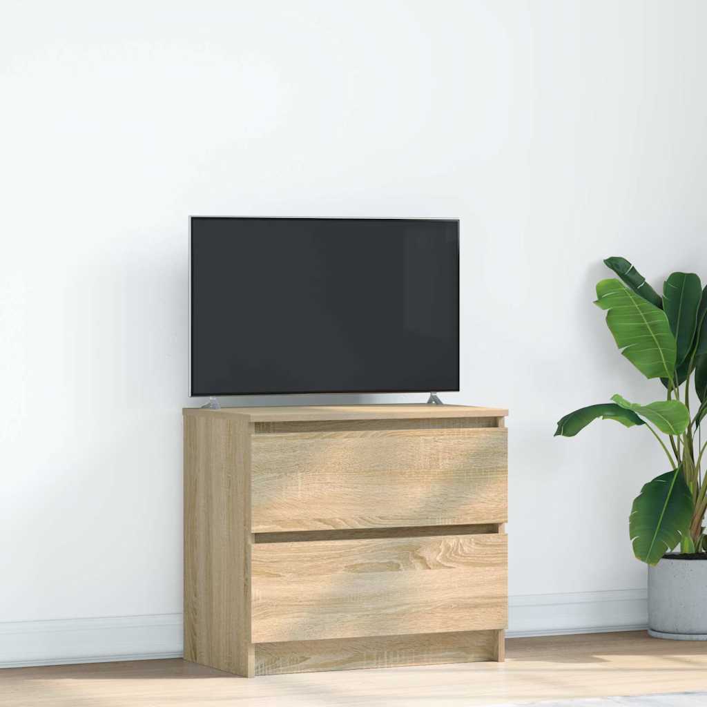 Mobile Porta TV In Legno Multistrato | Rovere Sonoma 102x35x36,5 Cm | Design Scandinavo Con 2 Ante E 2 Ripiani Aperti