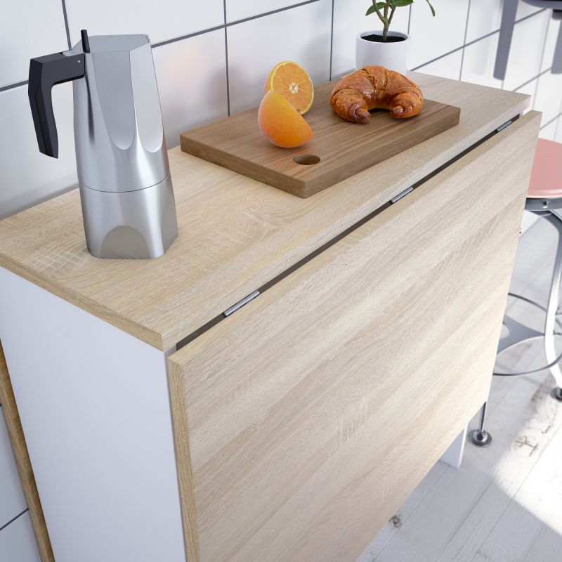 Tavolo da cucina ad ala battente Volare White Artik e Rovere canadese 78 A X 31 AN X 77 P - 7