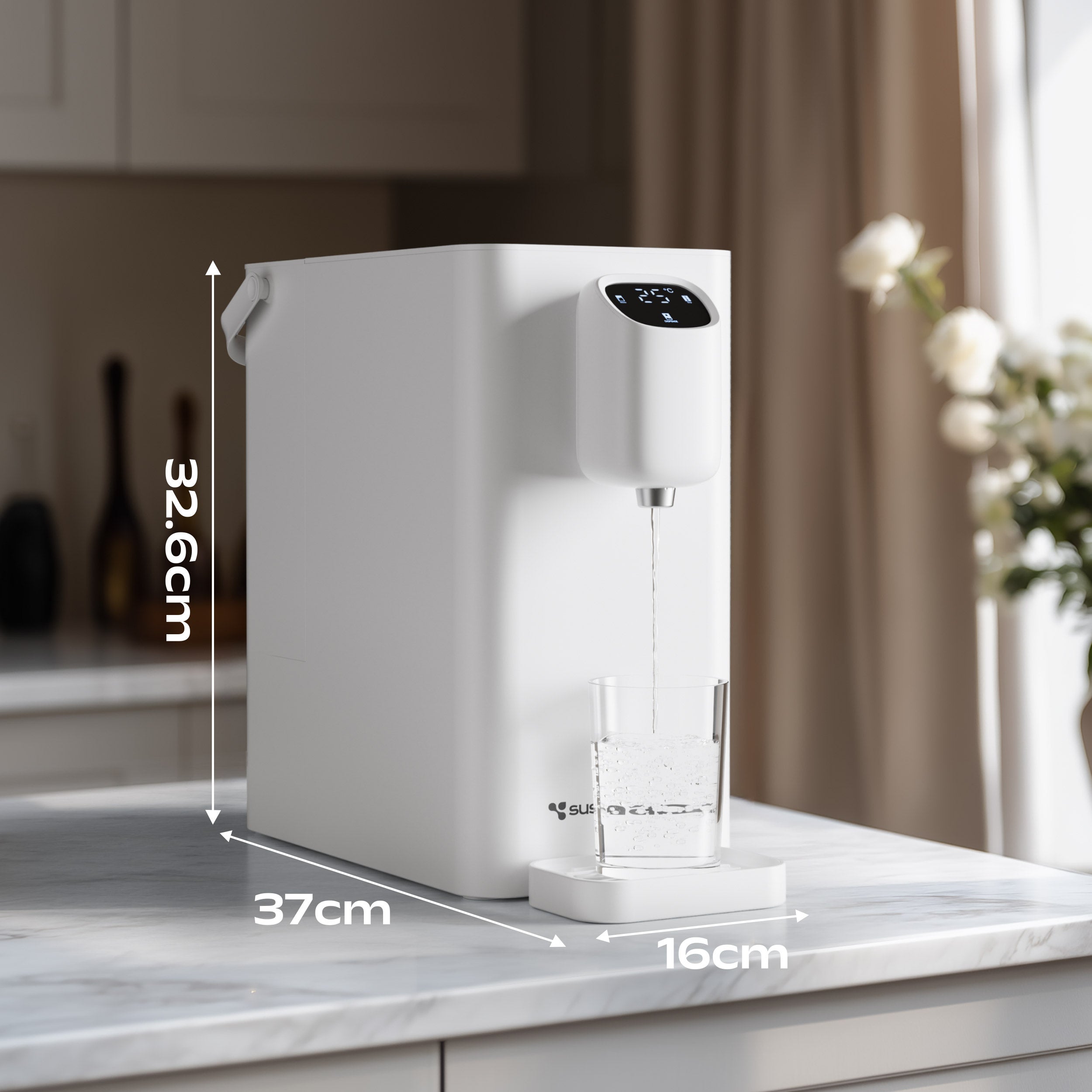 CIARRA x SUSGREENABLE Osmoseur inverse 4-en-1 sans installation 4 étapes de filtration 5 niveaux de température eau chaude 3 s Blanc SGIWDR04-W - 9