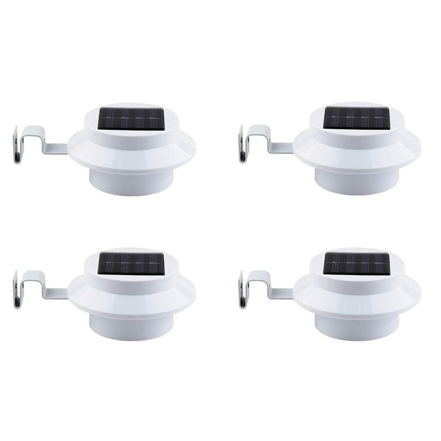 4 szt. Zewnętrznych solarnych lamp rynnowych Smart LED Night Light do ogrodu, alei, trawnika, ścieżki (białe)