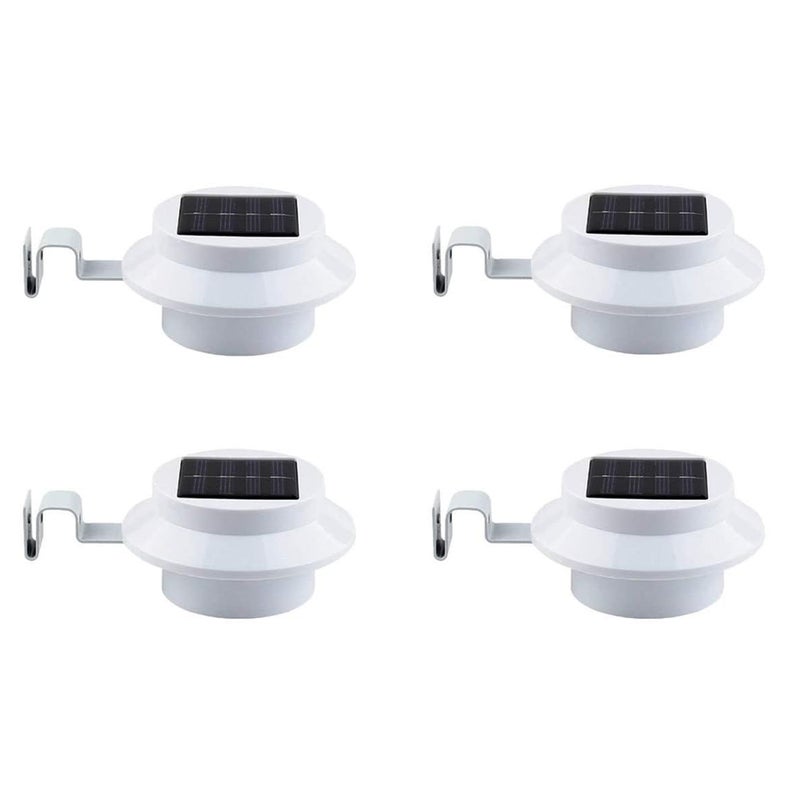 4 szt. Zewnętrznych solarnych lamp rynnowych Smart LED Night Light do ogrodu, alei, trawnika, ścieżki (białe)