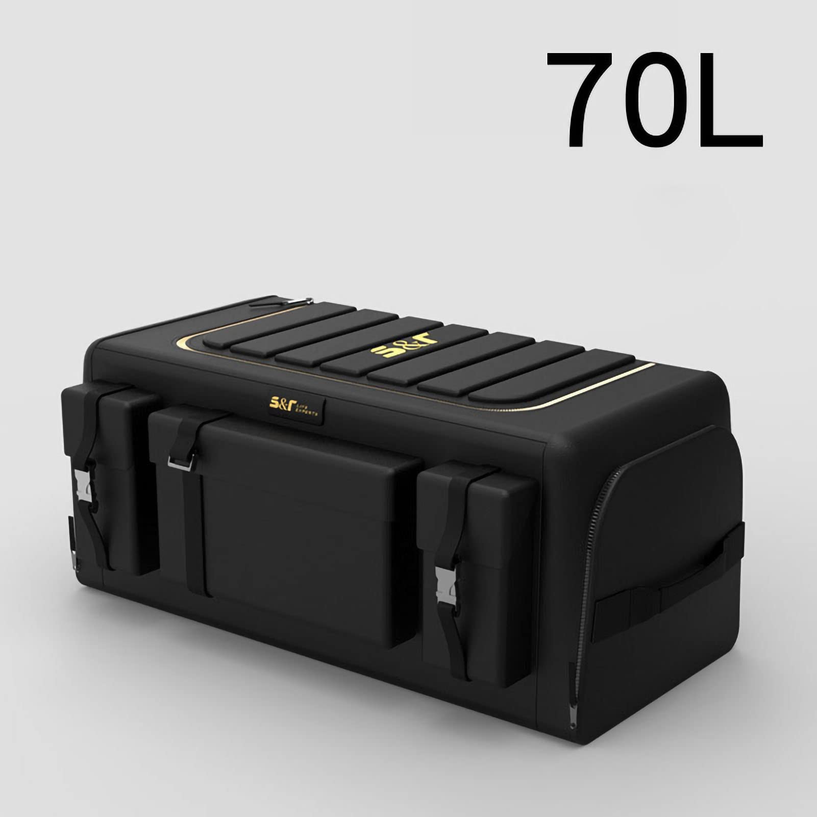 Organiseur Multifonction Voiture Organiseur Coffre Voiture ATHLON TOOLS XXL - Pliable, Antidérapant, Avec Couvercle Boîte Rangement Coffre Pliable