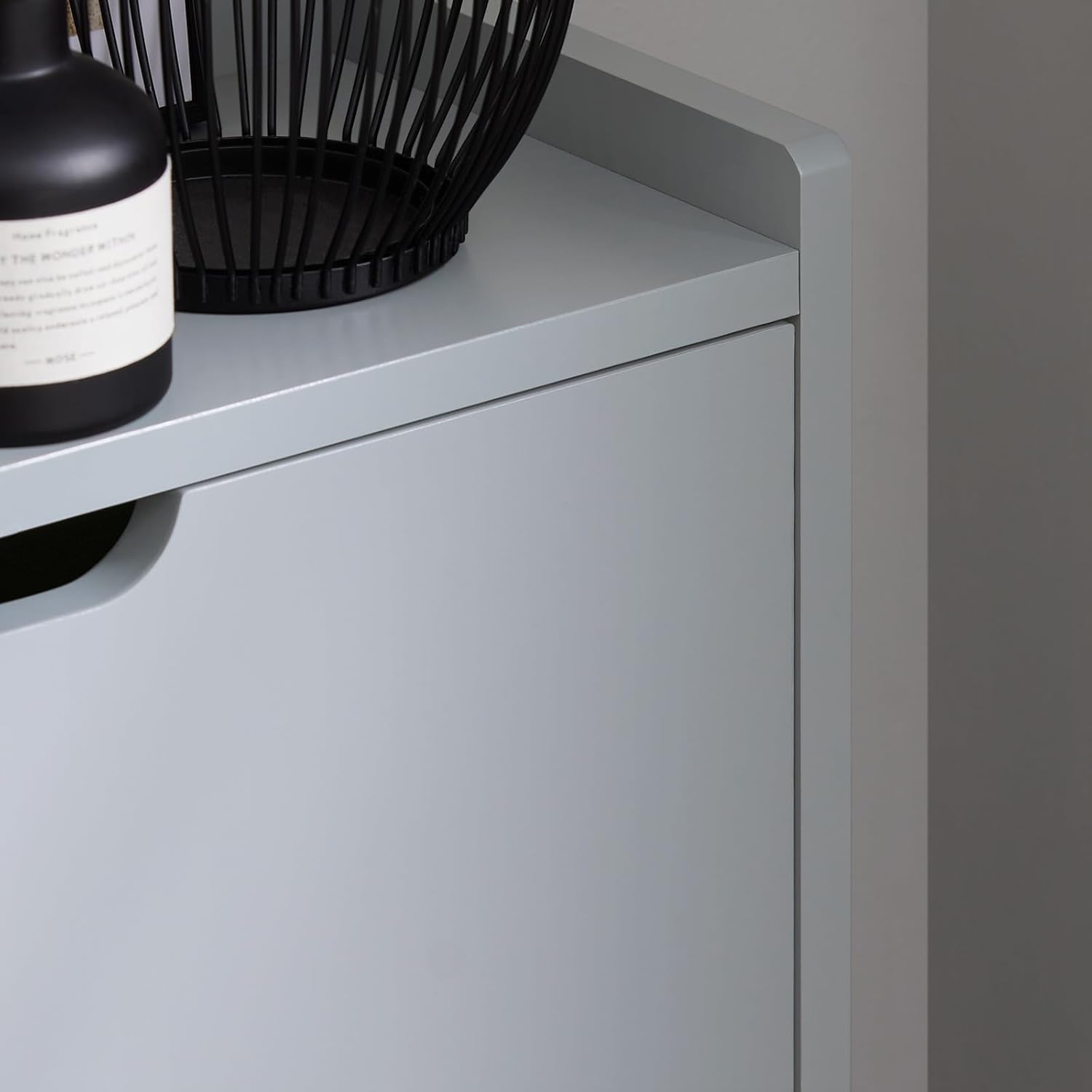 SoBuy Meuble à Chaussures Meuble de Rangement à Chaussures avec 3 Abattants Armoire à Chaussures Gris, FSR151-H-HG - 5