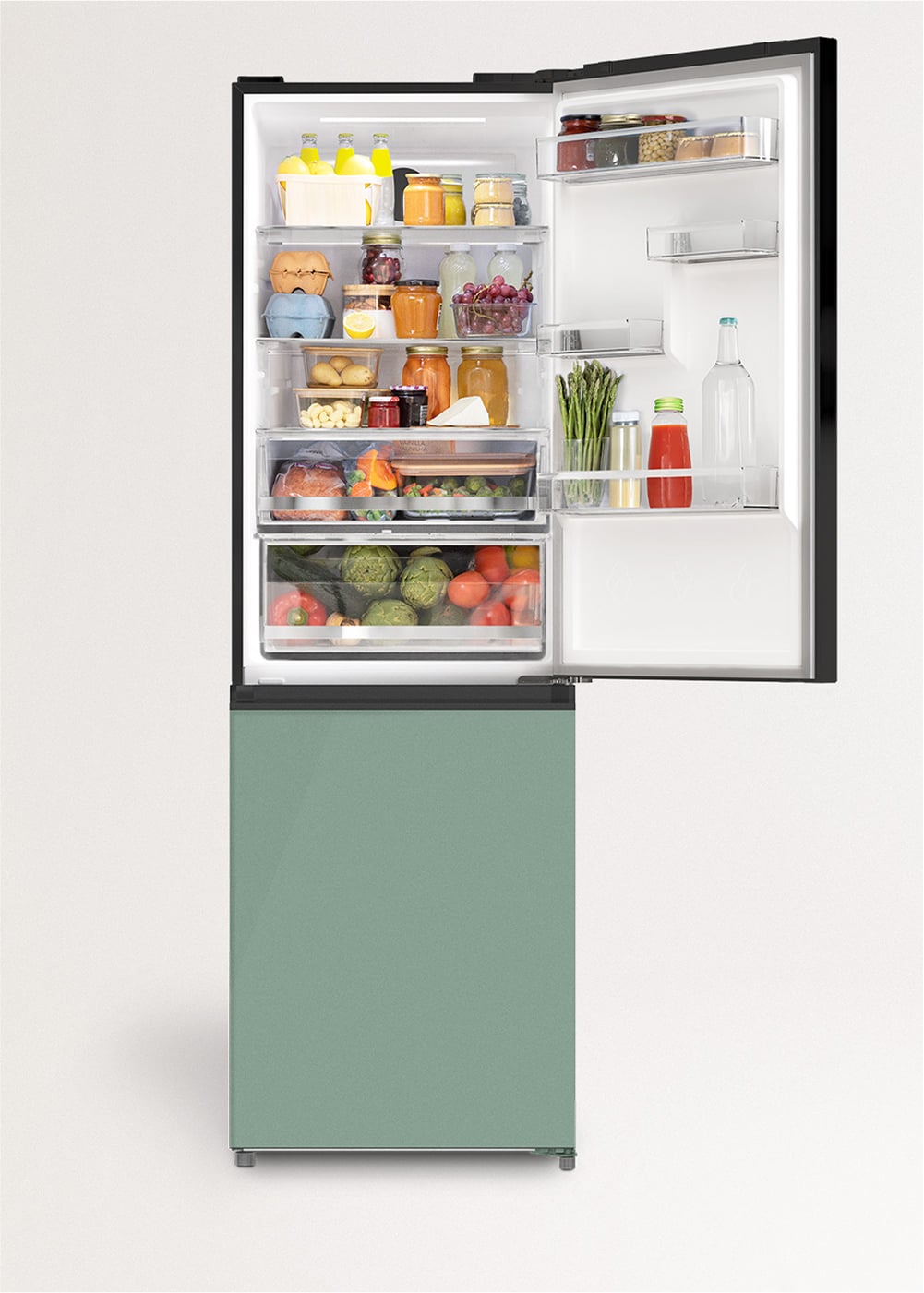 CREATE - FRIDGE STUDIO COMBI PRO 402 - Réfrigérateur-congélateur combiné 402L No Frost avec Space Pro et Care+- Sauge - 3