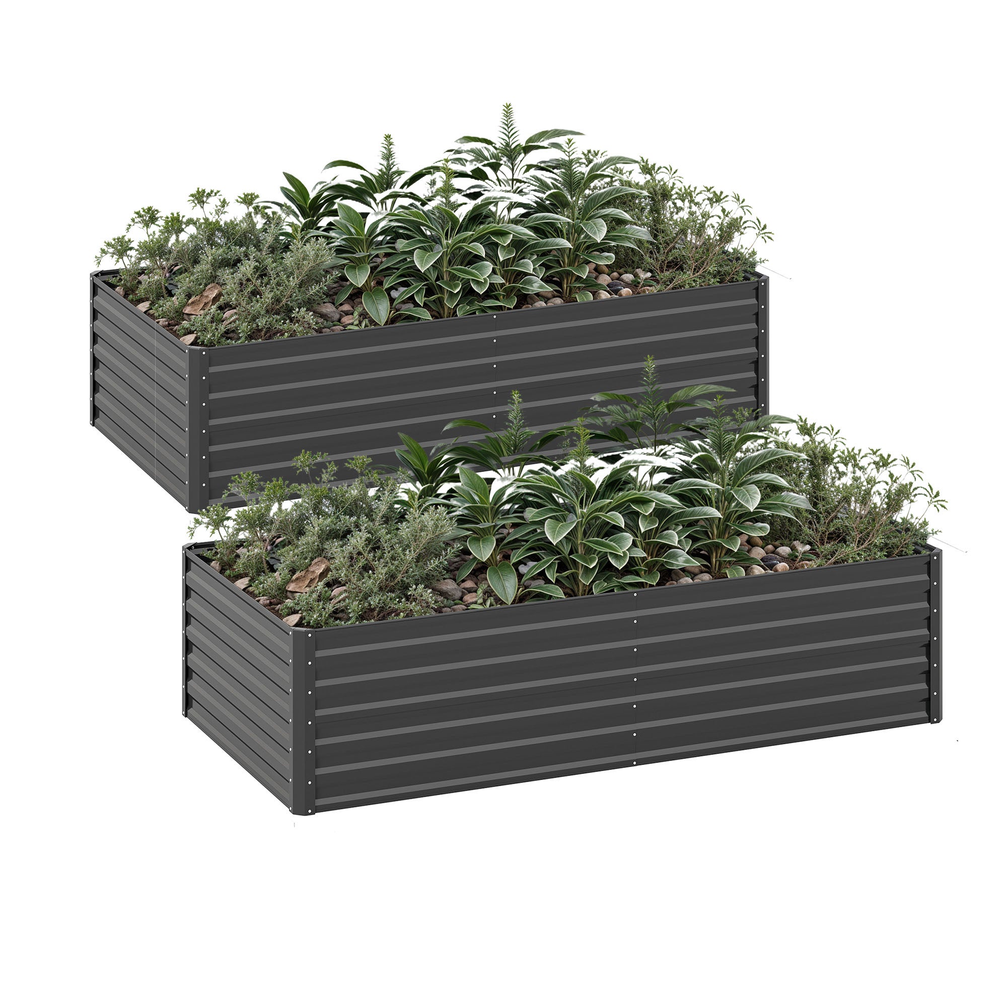 YITAHOME Podwyższone Łóżko - 180 x 90 x 60 cm - na zewnątrz - z rękawicami - czarne
